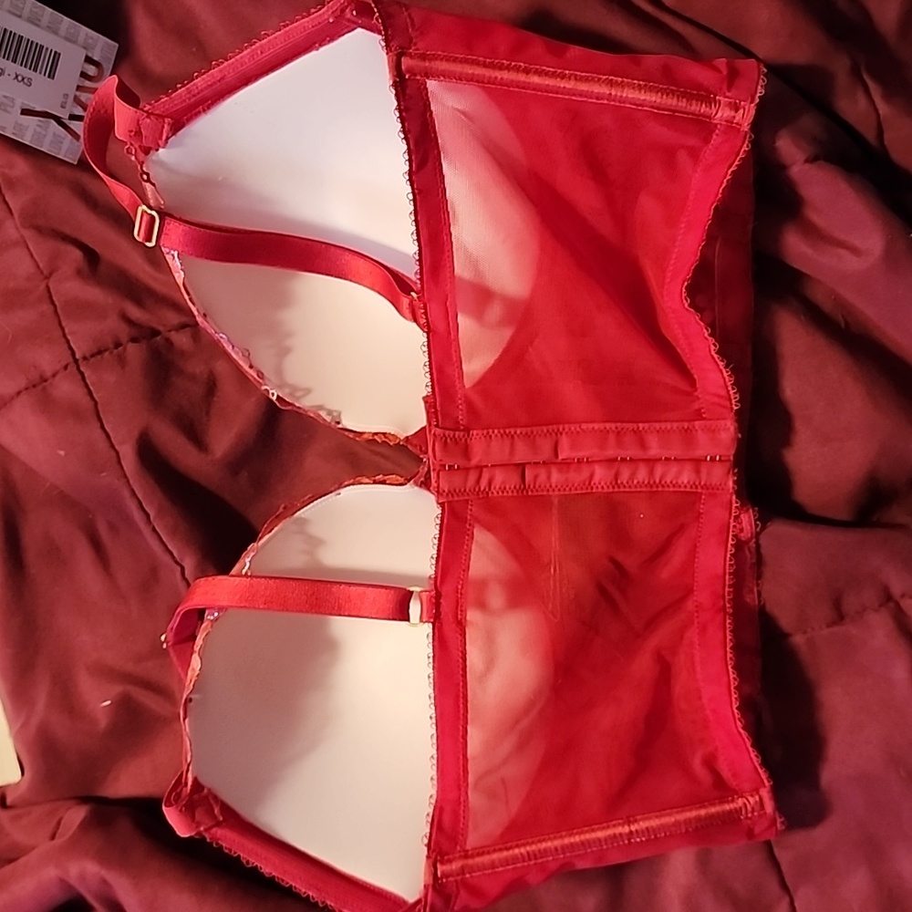 VS pushup floral embroidered corset top 38DD - Picture 3 of 3